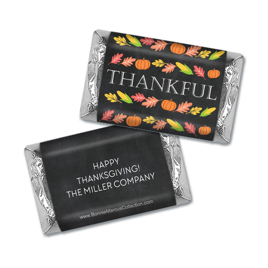 Personalized Bonnie Marcus Thanksgiving Thankful Chalkboard Mini Wrappers Only