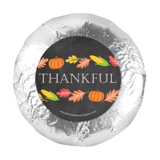 Thanksgiving Thankful Chalkboard 1.25" Stickers (48 Stickers)