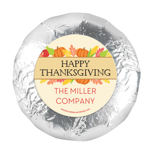 Personalized Thanksgiving Happy Harvest 1.25" Stickers (48 Stickers)