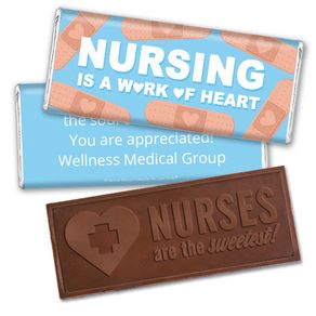 Personalized Bonnie Marcus Collection Nurse Appreciation Hearts Embossed Nurse Chocolate Bar