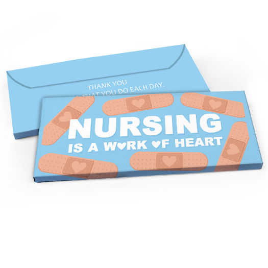 Deluxe Personalized Nurse Appreciation Hearts Candy Bar Favor Box