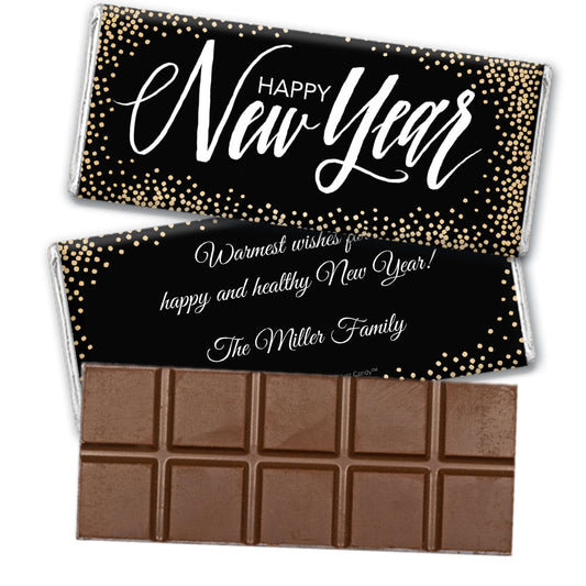 Personalized Good Year New Years Belgian Chocolate Bar & Wrapper