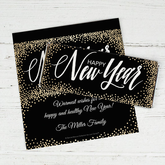 New Year's Eve Favor Personalized Chocolate Bar Wrappers