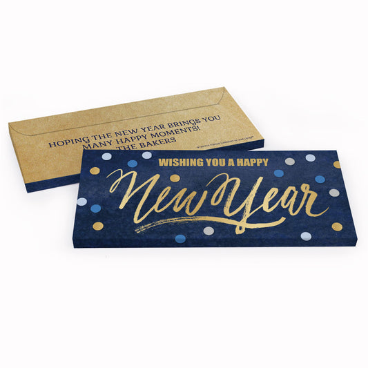 Deluxe Personalized New Year's Midnight Celebration Candy Bar Favor Box