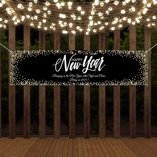 Personalized New Year's Eve Bubbles 5 Ft. Banner