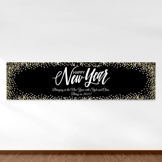 Personalized New Year's Eve Bubbles 5 Ft. Banner