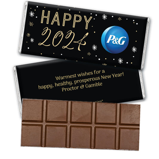 Personalized Party and Prosper New Years Belgian Chocolate Bar & Wrapper