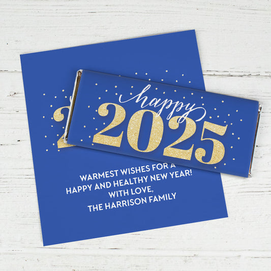 Personalized New Years Royal Glitz Chocolate Bar Wrapper (Wrapper Only)