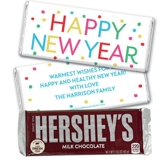 Personalized New Years Dazzling Dotz Hershey's Hershey's Milk Chocolate Bar & Wrapper