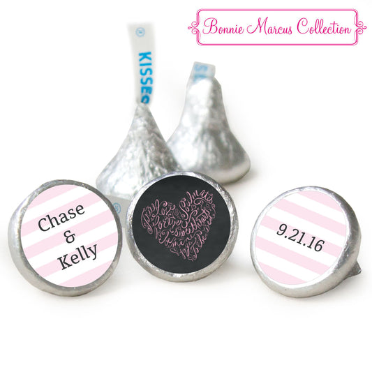 Whispering Heart Rehearsal Dinner Stickers - Custom Kisses Candy Assembled Kisses