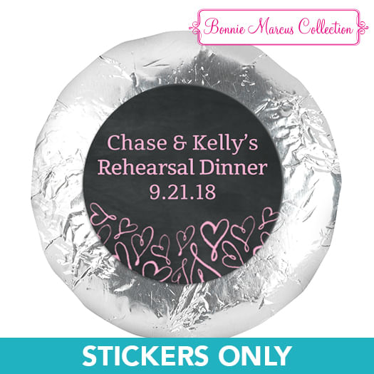 Rehearsal Dinner Sweetheart Swirl 1.25" Stickers (48 Stickers)