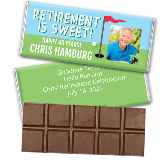 Personalized Bonnie Marcus Collection Retirement Gone Golfin' Belgian Chocolate Bar