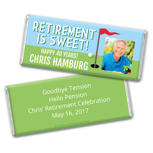 Personalized Bonnie Marcus Collection Retirement Gone Golfin' Hershey's Milk Chocolate Bar