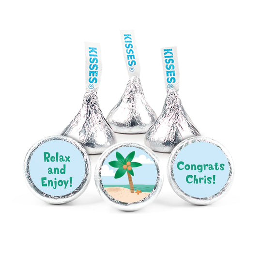 Personalized Retirement Beach Assembled Hershey's Kisses