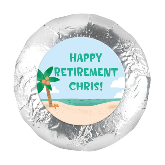 Personalized Retirement Beach 1.25" Stickers (48 Stickers)