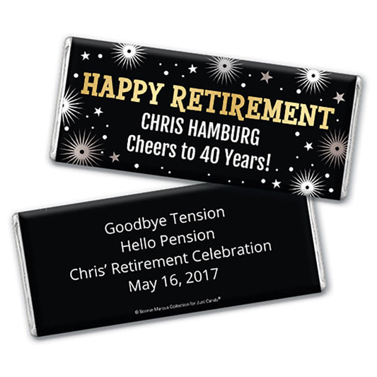 Personalized Bonnie Marcus Collection Retirement Fireworks Hershey's Milk Chocolate Bar