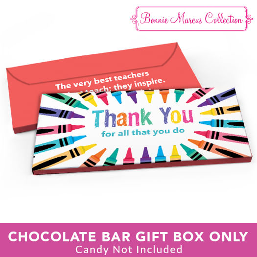 Deluxe Personalized Teacher Appreciation Colorful Thank You Candy Bar Favor Box