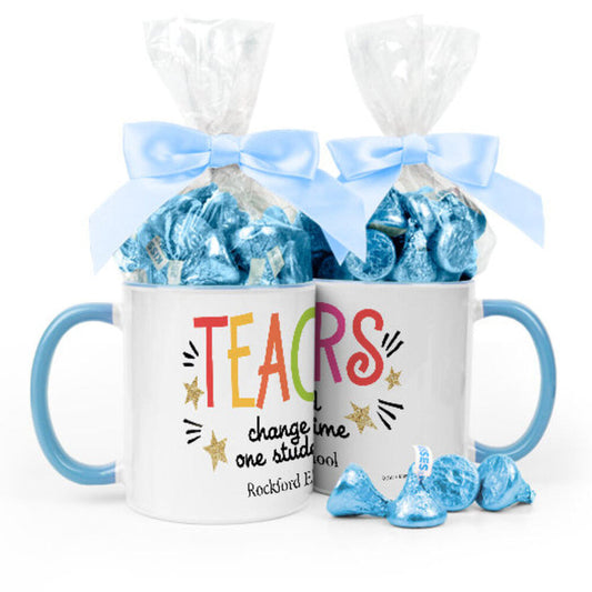 Personalized Bonnie Marcus Teacher Appreciation Gold Star 11oz Mug Hershey's Kisses