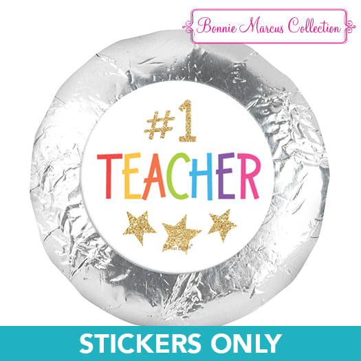 1.25" Stickers Gold Star (48 Stickers)