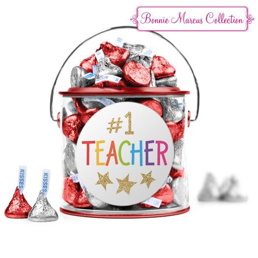 Bonnie Marcus Collection Teacher Appreciation Gold Star Red Paint Can with Sticker