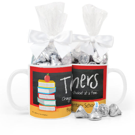 Personalized Bonnie Marcus Teacher Appreciation Books 11oz Mug Hershey's Kisses