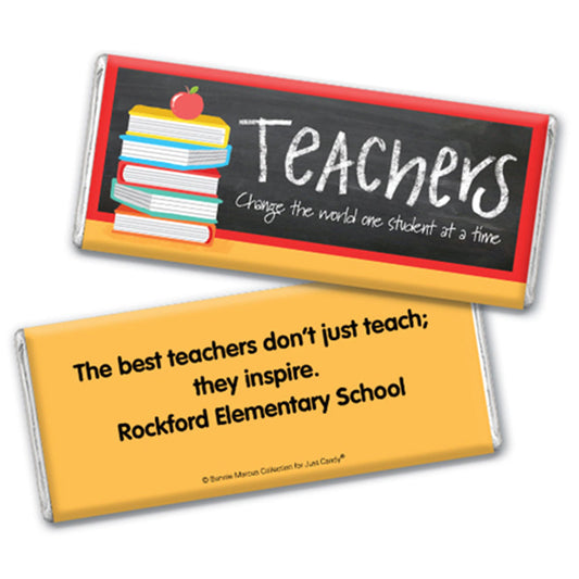 Personalized Teacher Appreciation Books Chocolate Bar Wrappers