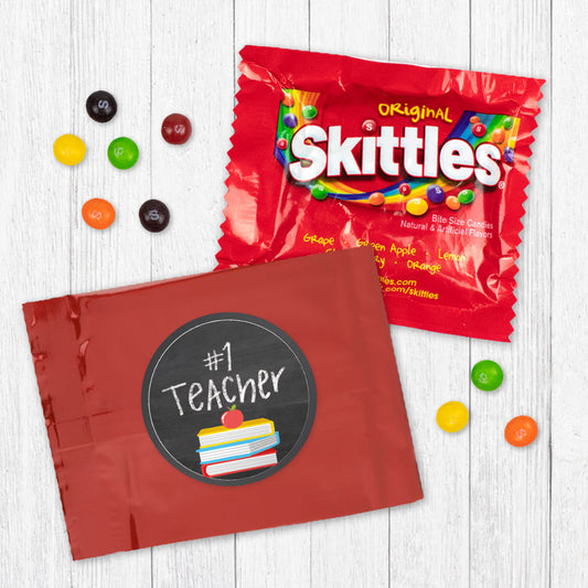 Teacher Appreciation Books Skittles Favor Bag