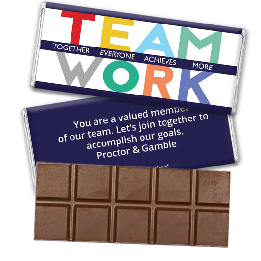 Personalized Bonnie Marcus Collection Teamwork Acrostic Belgian Chocolate Bar