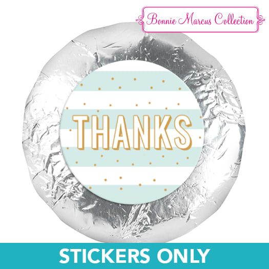 Personalized Thank You Stripes and Dots 1.25" Stickers (48 Stickers)