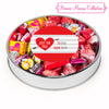 Personalized Valentine's Day Heart Stripes Large Plastic Tin Hershey's & Reese's Mix