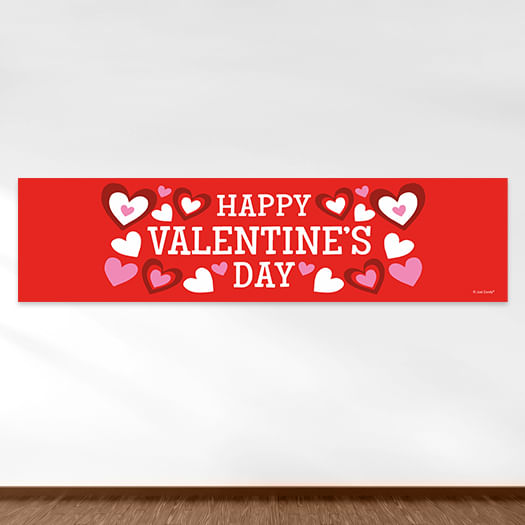 Valentine's Day Bonnie Marcus Solid Red 5 Ft. Banner