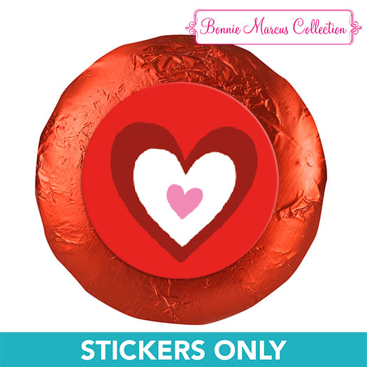 Valentine's Day Inner Heart 1.25" Stickers (48 Stickers)