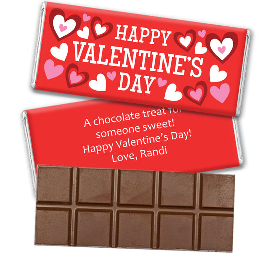 Bonnie Marcus Personalized Valentine's Day Solid Red Belgian Chocolate Bar & Wrapper