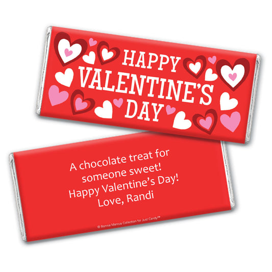 Bonnie Marcus Personalized Valentine's Day Solid Red Hershey's Hershey's Milk Chocolate Bar & Wrapper