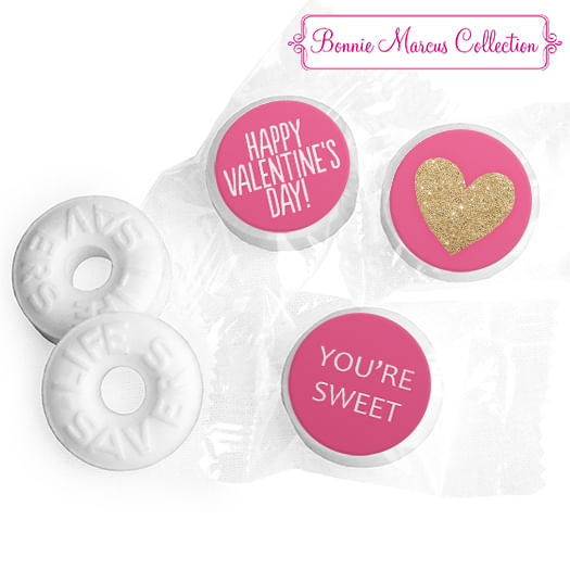 Personalized Valentine's Day Glitter Heart LIFE SAVERS Mints