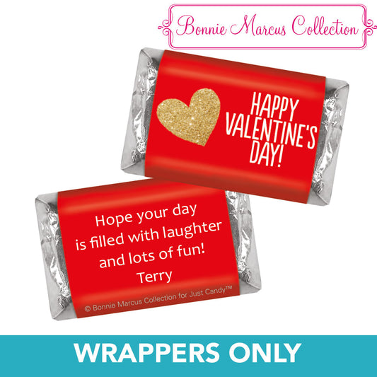 Bonnie Marcus Personalized Valentine's Day Glitter Heart Mini Wrappers