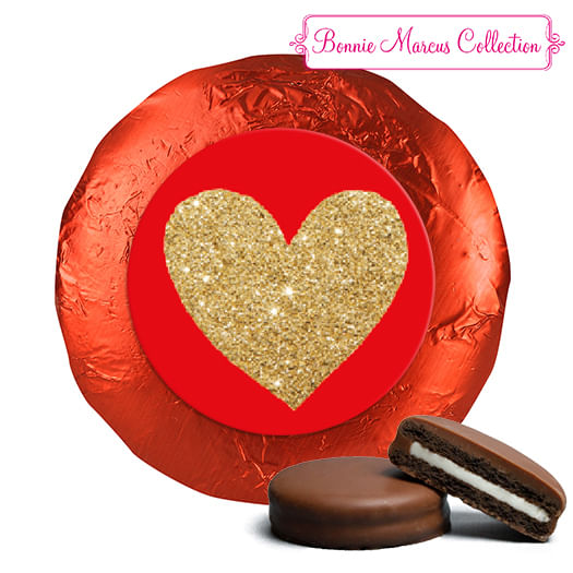 Bonnie Marcus Collection Valentine's Day Glitter Heart Chocolate Covered Oreos