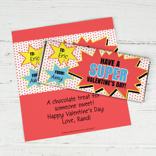 Bonnie Marcus Personalized Valentine's Day Comic Chocolate Bar Wrapper