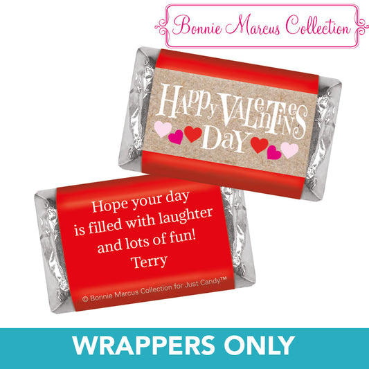 Bonnie Marcus Personalized Valentine's Day Cute Hearts Mini Wrappers