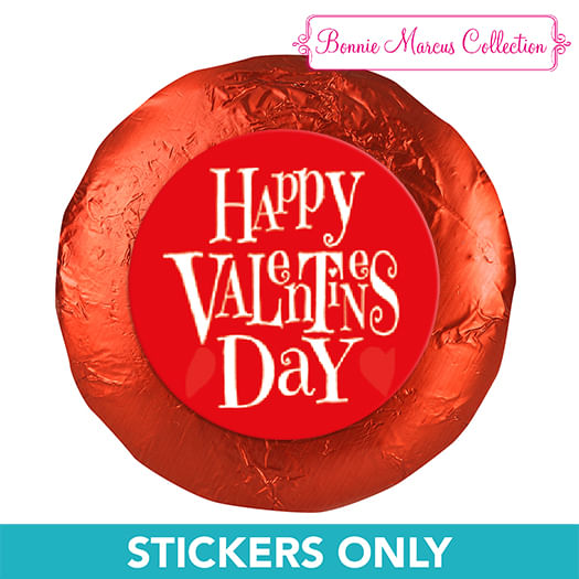 Valentine's Day Cute Heart 1.25" Stickers (48 Stickers)