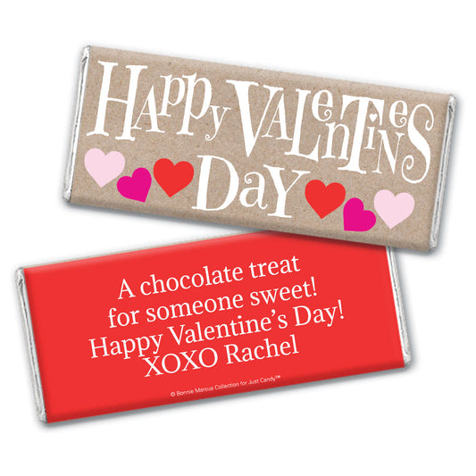 Personalized Valentine's Day Cute Hearts Hershey's Hershey's Milk Chocolate Bar & Wrapper