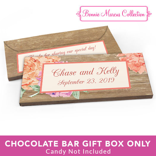 Deluxe Personalized Wedding Blooming Joy Candy Bar Favor Box