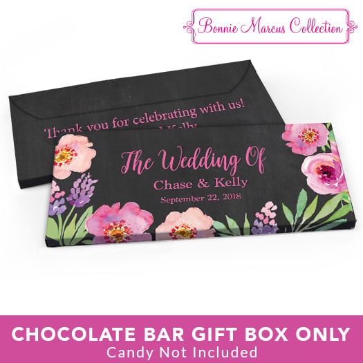 Deluxe Personalized Wedding Floral Candy Bar Favor Box