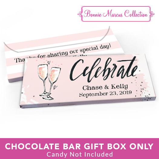 Deluxe Personalized Wedding Bubbly Candy Bar Favor Box