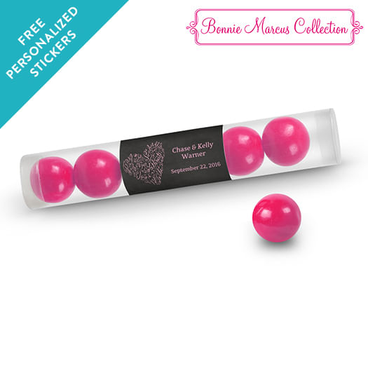 Bonnie Marcus Collection Personalized Gumball Tube Sweetheart Swirl Wedding Favor