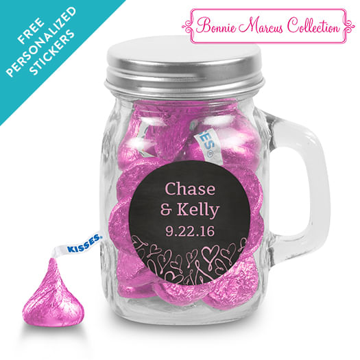 Bonnie Marcus Collection Personalized Mini Mason Mug Sweetheart Swirl Wedding Favor