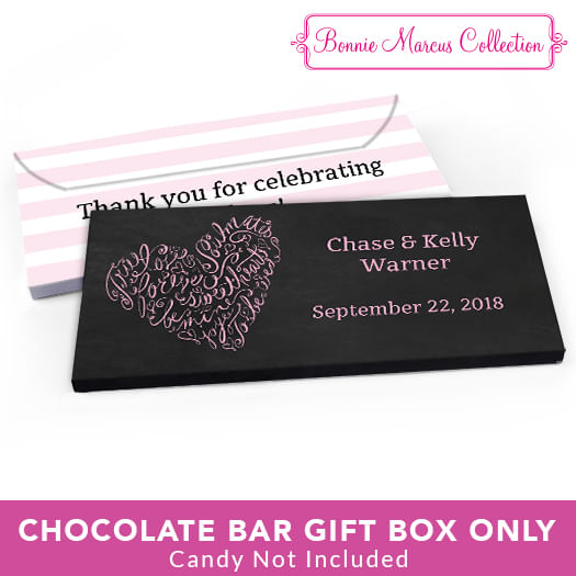 Deluxe Personalized Wedding Swirl Candy Bar Favor Box