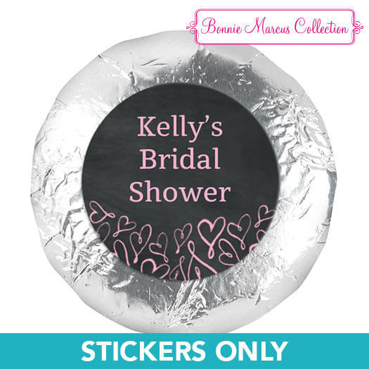 Bridal Shower Whispering Heart 1.25" Stickers (48 Stickers)