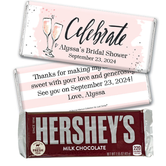 Bonnie Marcus Collection Personalized Hershey's Milk Chocolate Bar Chocolate and Wrapper The Bubbly Custom Bridal Shower