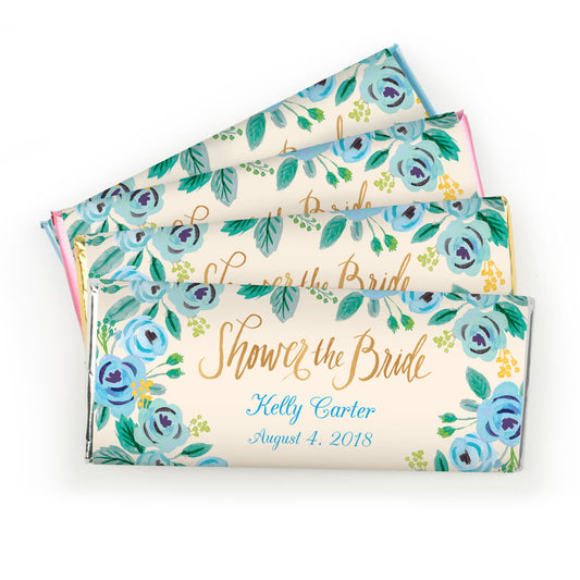 Bonnie Marcus Collection Personalized Chocolate Bar Wrappers Bridal Shower Here's Something Blue Personalized